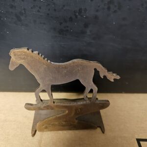 Rustic Brown Horse Business Card Holder